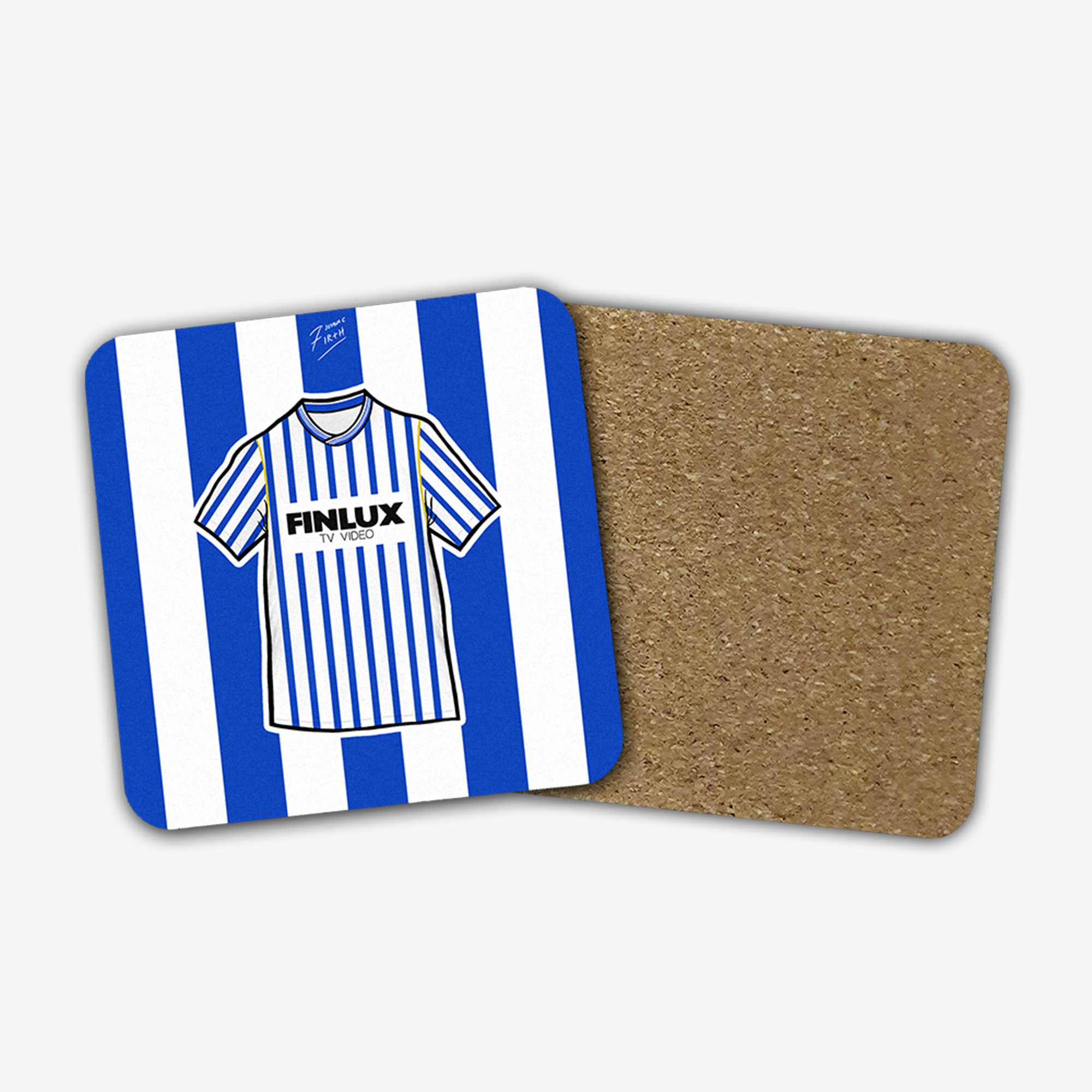 Sheff Wed 1987-89 Home Shirt Memorabilia Hand Sublimated Football Coaster