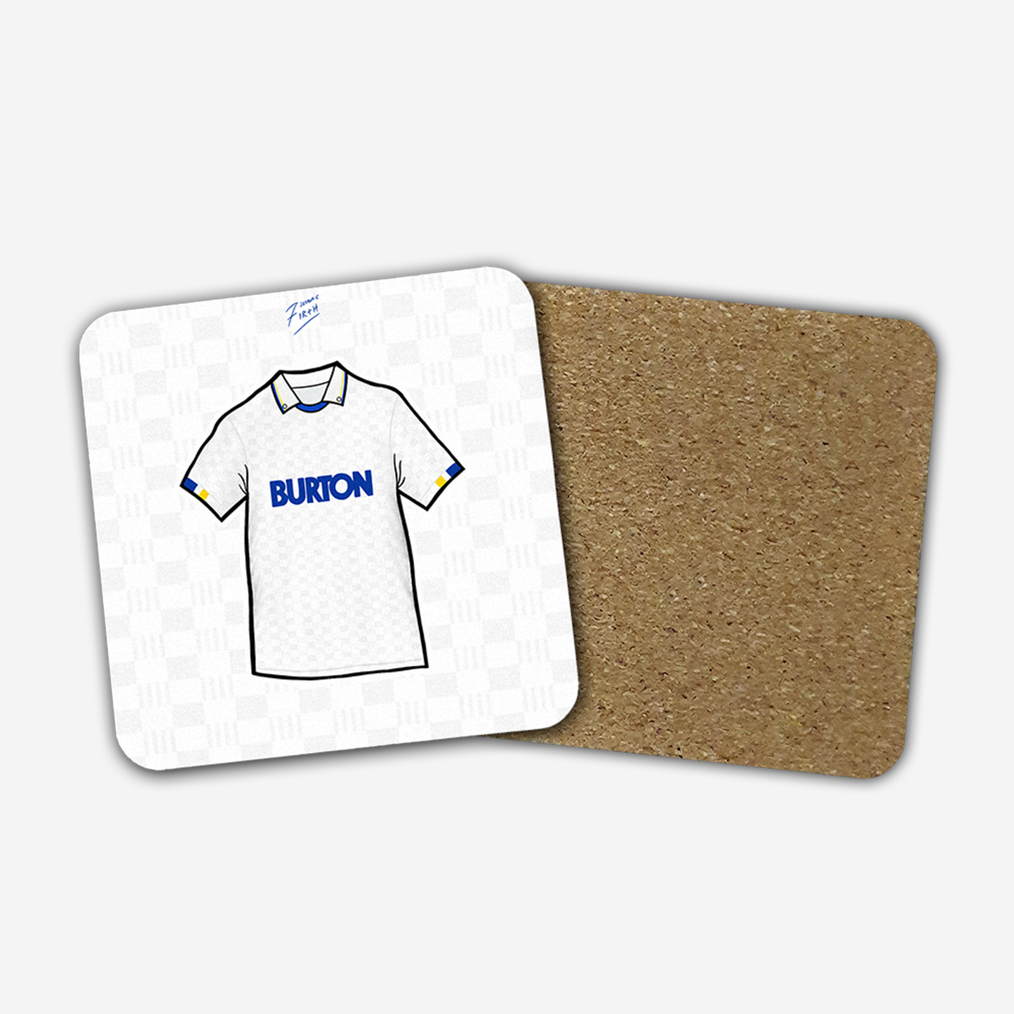 Leeds 1988-89 Home Shirt Memorabilia Hand Sublimated Football Coaster