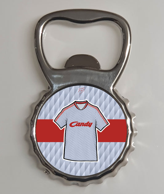 Liverpool 1989-91 Away Shirt Memorabilia Metal Bottle Opener Fridge Magnet