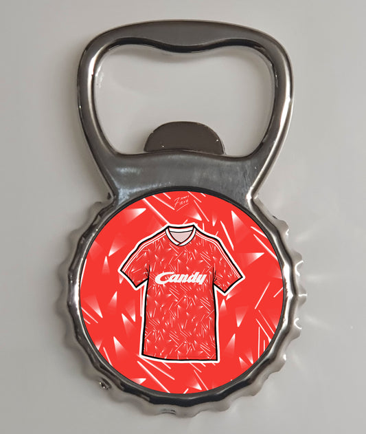 Liverpool 1989-91 Home Shirt Memorabilia Metal Bottle Opener Fridge Magnet