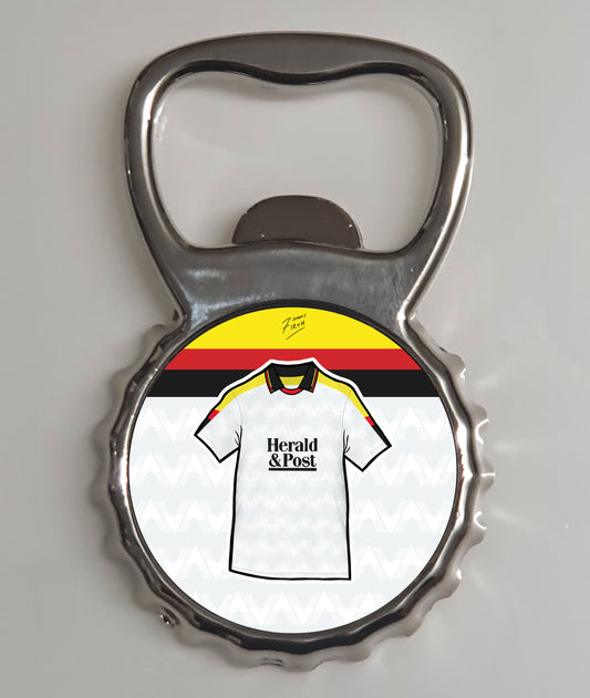 Watford 1989-91 Away Shirt Memorabilia Metal Bottle Opener Fridge Magnet