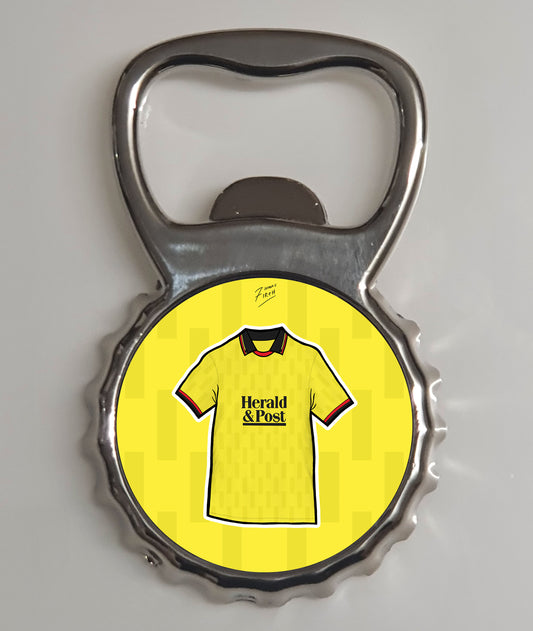 Watford 1989-91 Home Shirt Memorabilia Metal Bottle Opener Fridge Magnet