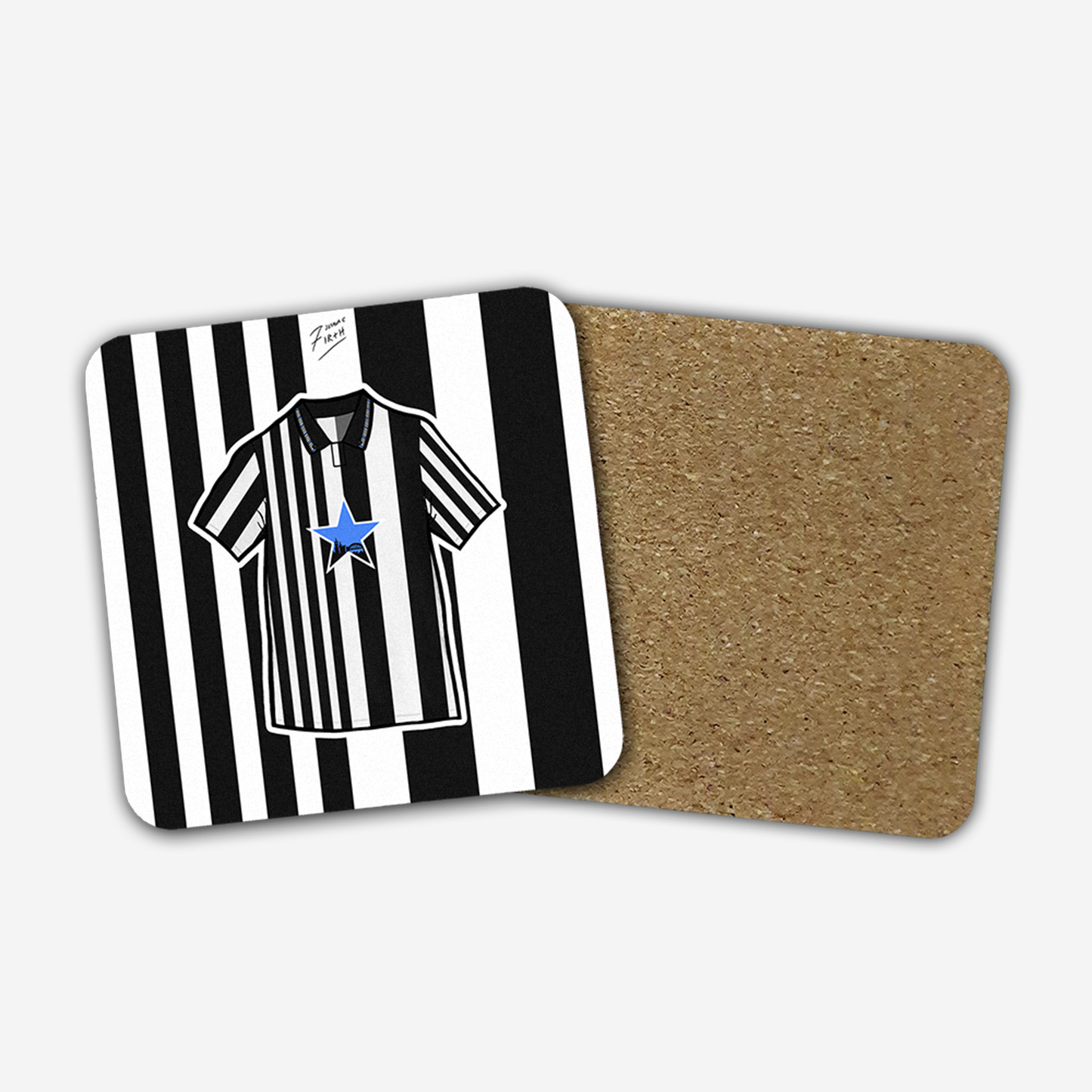 Newcastle 1990-93 Home Shirt Memorabilia Hand Sublimated Football Coaster