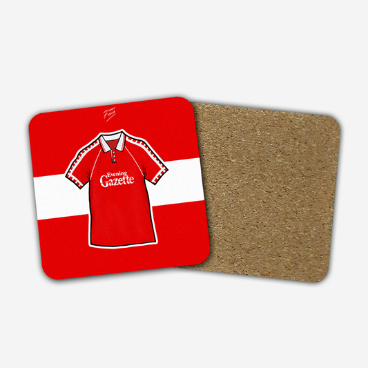 Middlesbrough 1990-92 Home Shirt Memorabilia Hand Sublimated Football Coaster