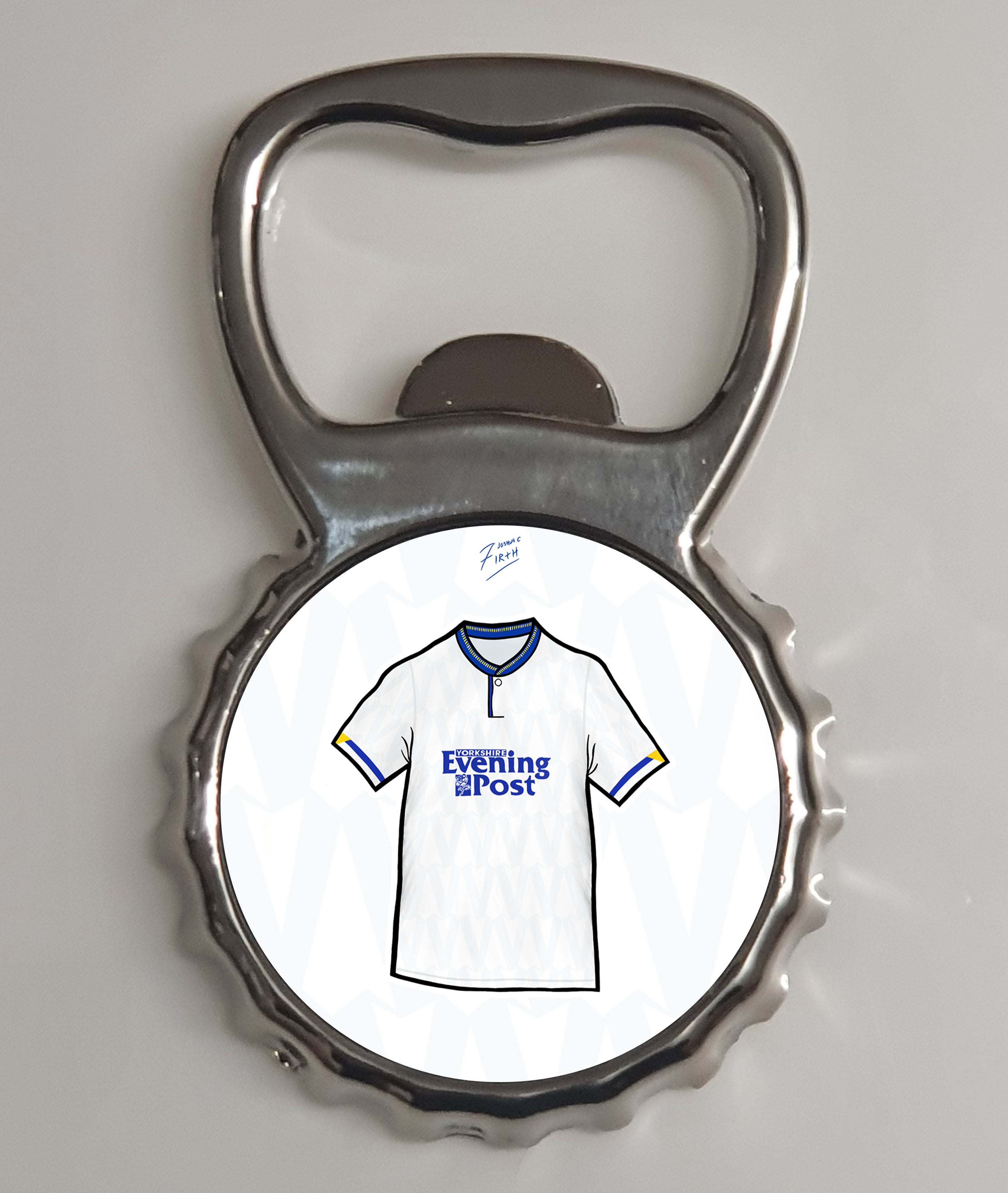 Leeds 1991-92 Home Shirt Memorabilia Metal Bottle Opener Fridge Magnet