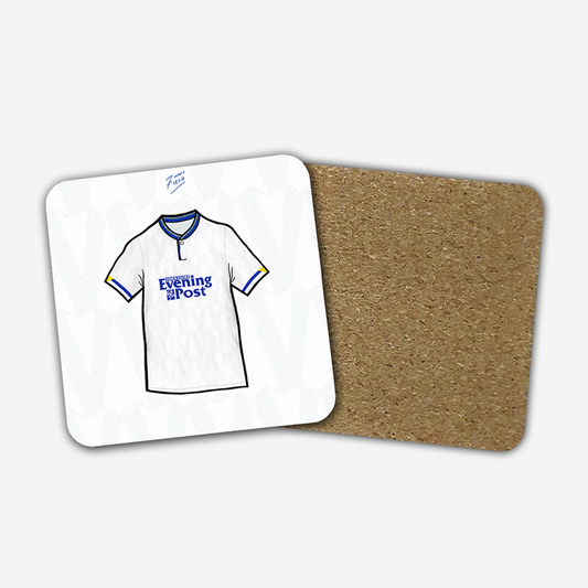 Leeds 1991-92 Home Shirt Memorabilia Hand Sublimated Football Coaster