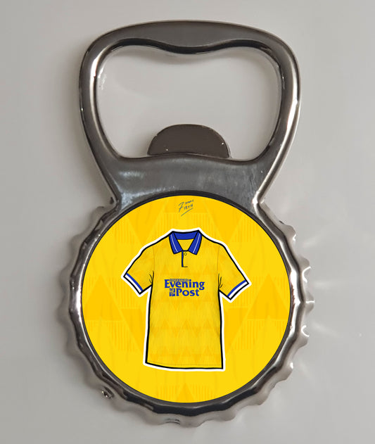 Leeds 1991-92 Away Shirt Memorabilia Metal Bottle Opener Fridge Magnet