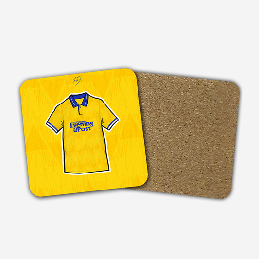 Leeds 1991-92 Away Shirt Memorabilia Hand Sublimated Football Coaster