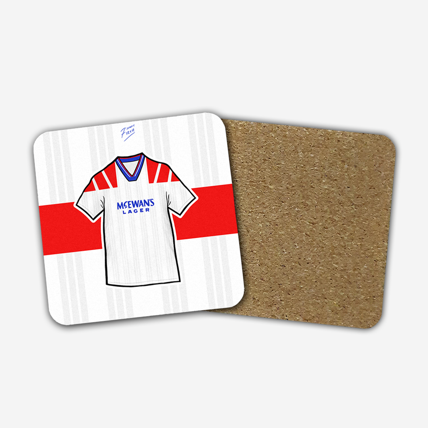 Rangers 1992/93 Away Shirt Memorabilia Hand Sublimated Football Coaster