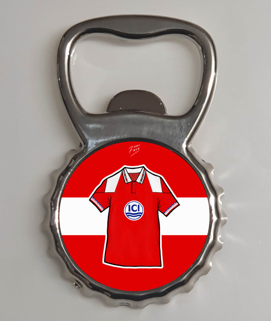 Middlesbrough 1992-94 Home Shirt Memorabilia Metal Bottle Opener Fridge Magnet
