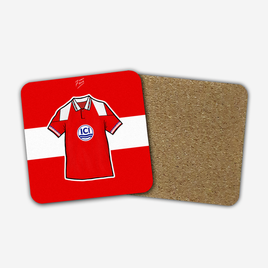 Middlesbrough 1992-94 Home Shirt Memorabilia Hand Sublimated Football Coaster
