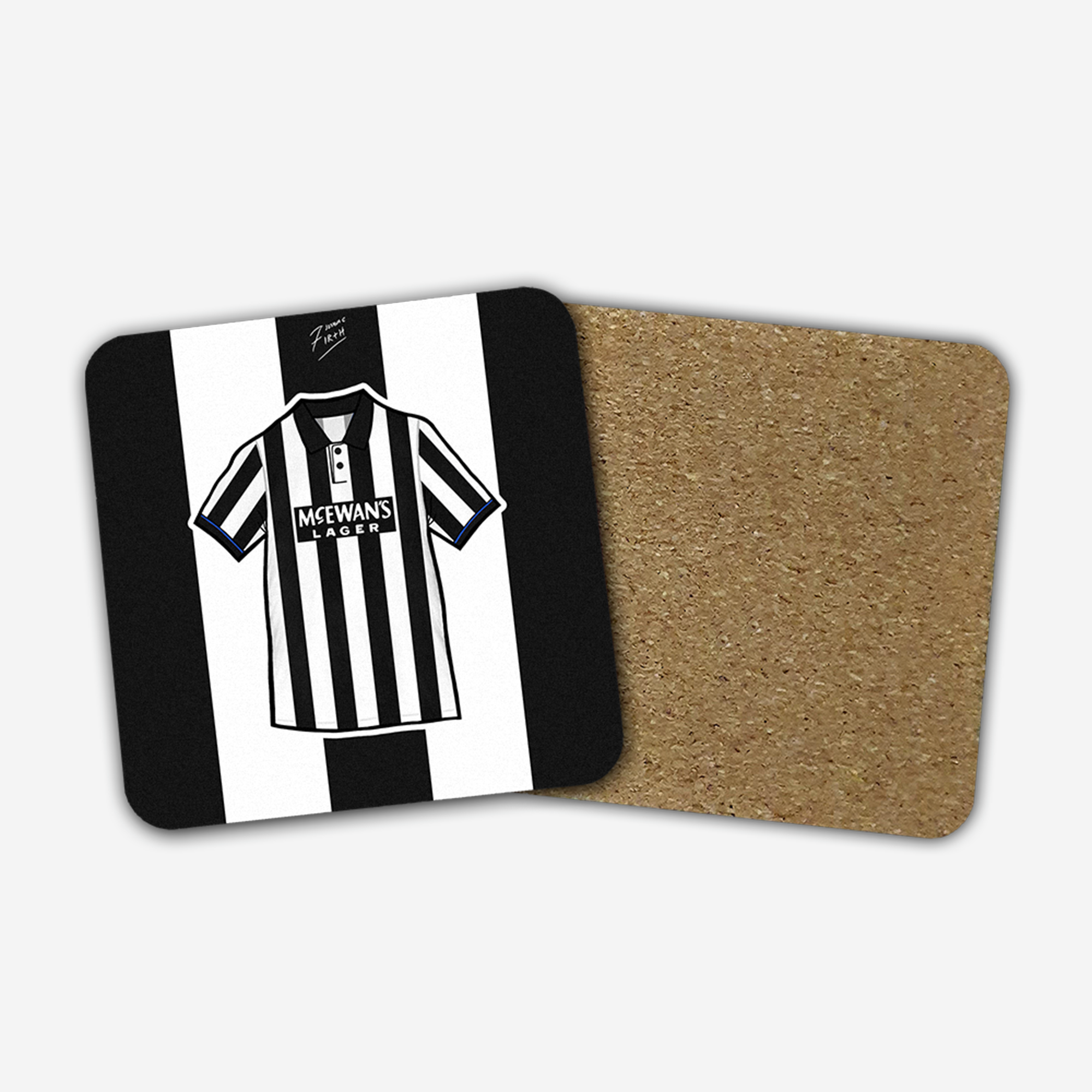 Newcastle 1993-95 Home Shirt Memorabilia Hand Sublimated Football Coaster