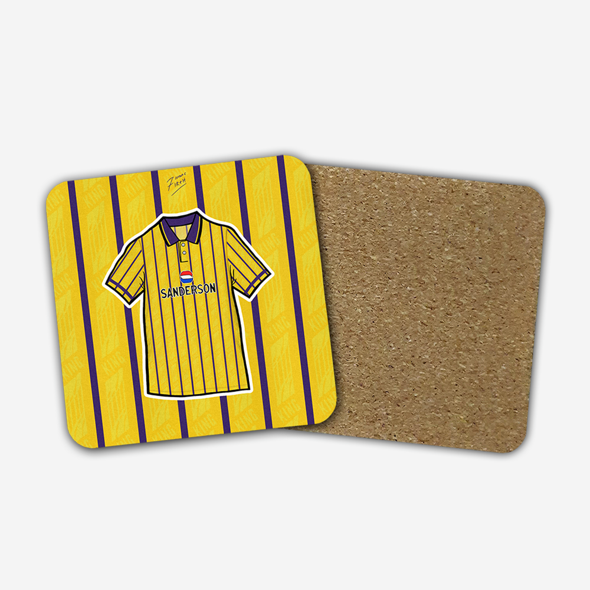 Sheff Wed 1994/95 Away Shirt Memorabilia Hand Sublimated Football Coaster