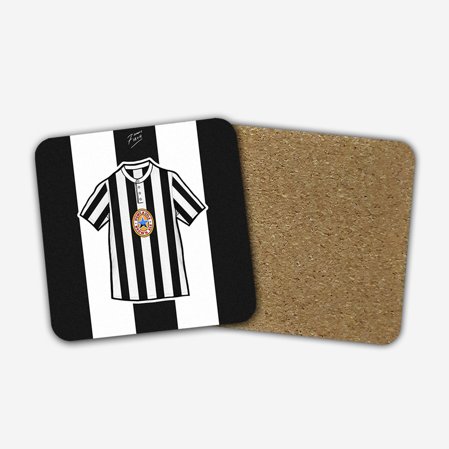 Newcastle 1995-97 Home Shirt Memorabilia Hand Sublimated Football Coaster