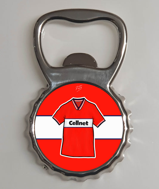 Middlesbrough 1997/98 Home Shirt Memorabilia Metal Bottle Opener Fridge Magnet