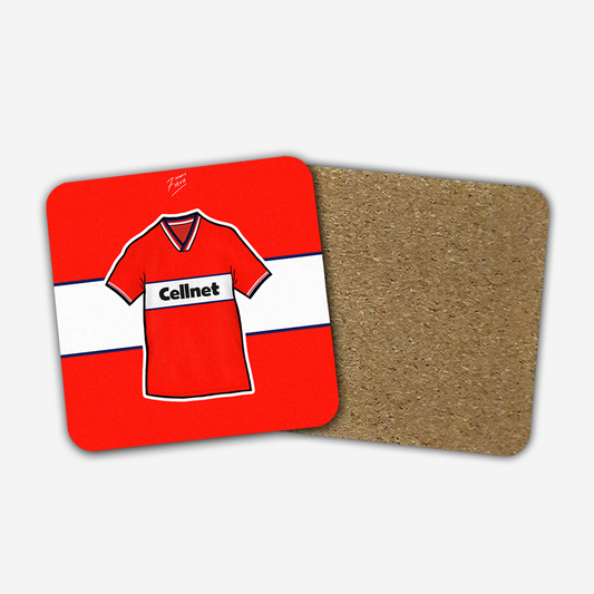 Middlesbrough 1997-98 Home Shirt Memorabilia Hand Sublimated Football Coaster