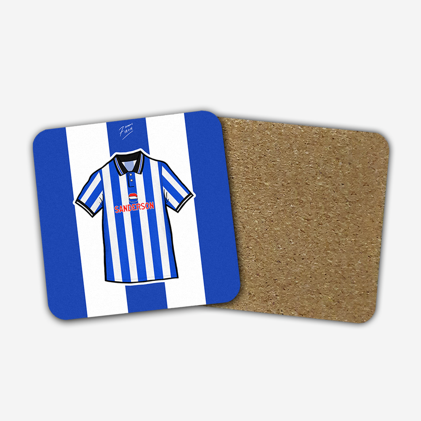 Sheff Wed 1997-99 Home Shirt Memorabilia Hand Sublimated Football Coaster