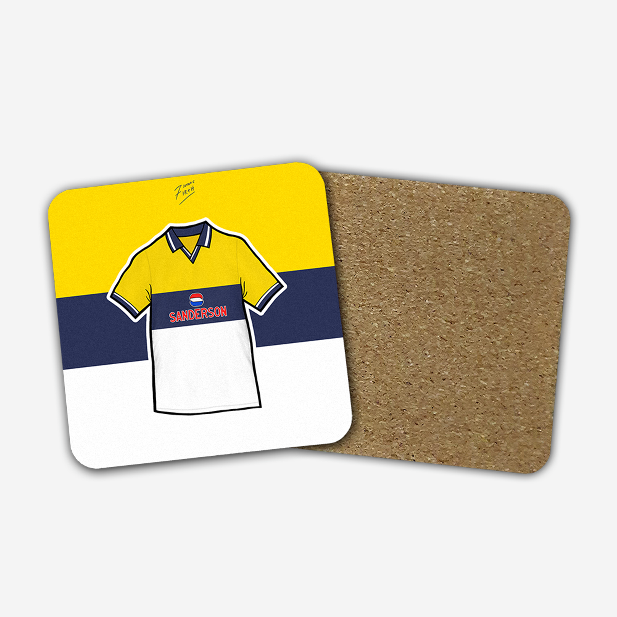 Sheff Wed 1998-00 Away Shirt Memorabilia Hand Sublimated Football Coaster