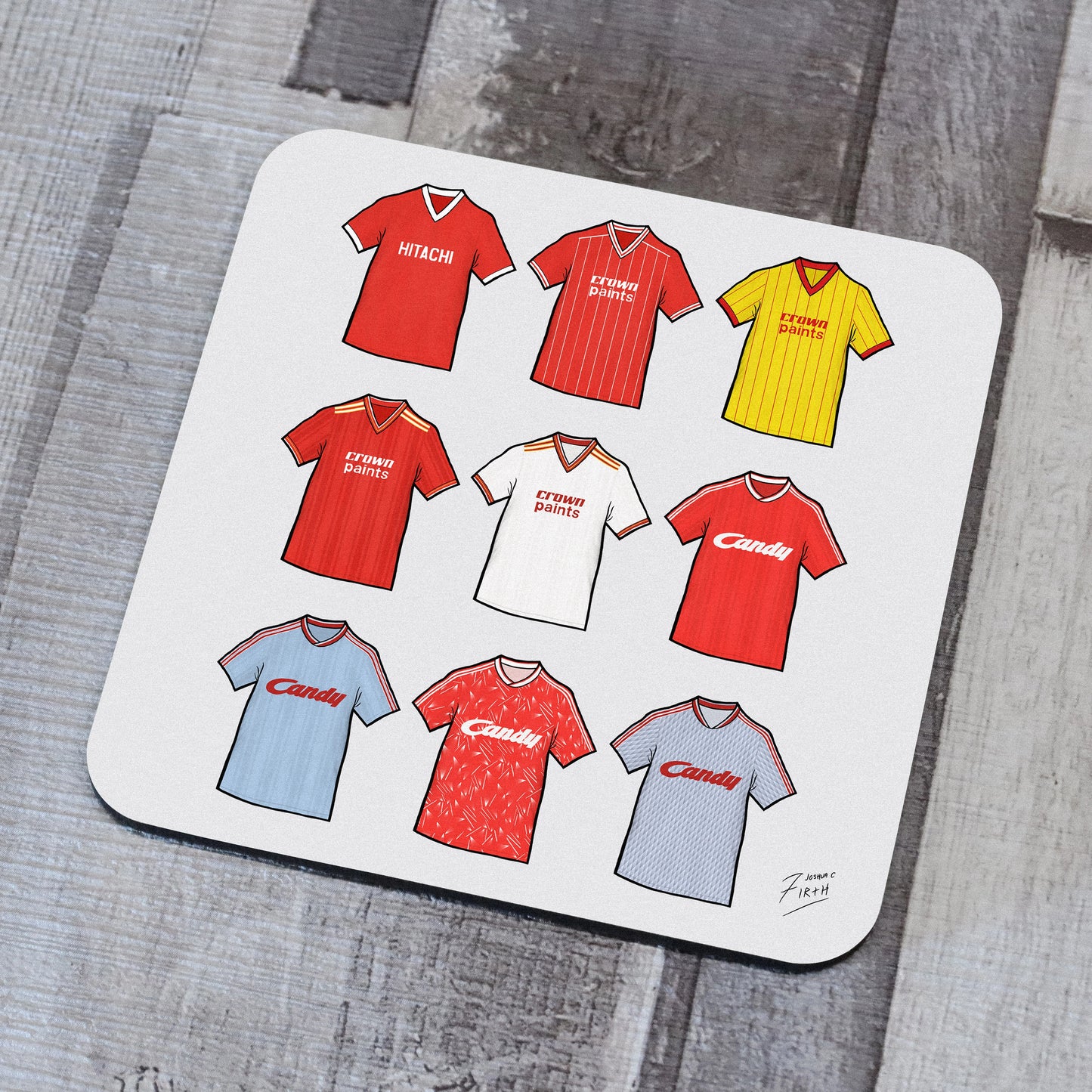 Liverpool Retro Shirts Football Coaster