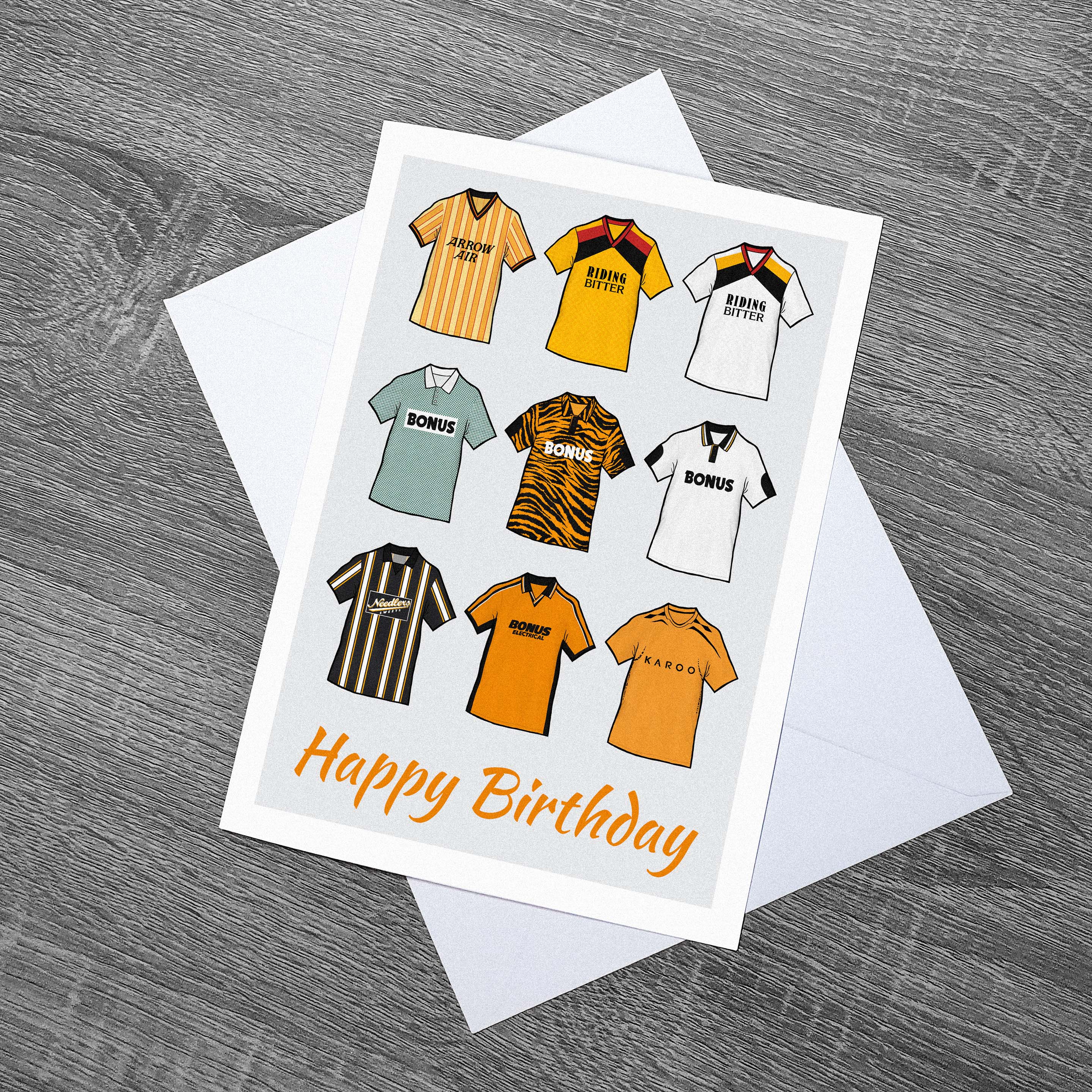 Hull City Football Retro Birthday Card 