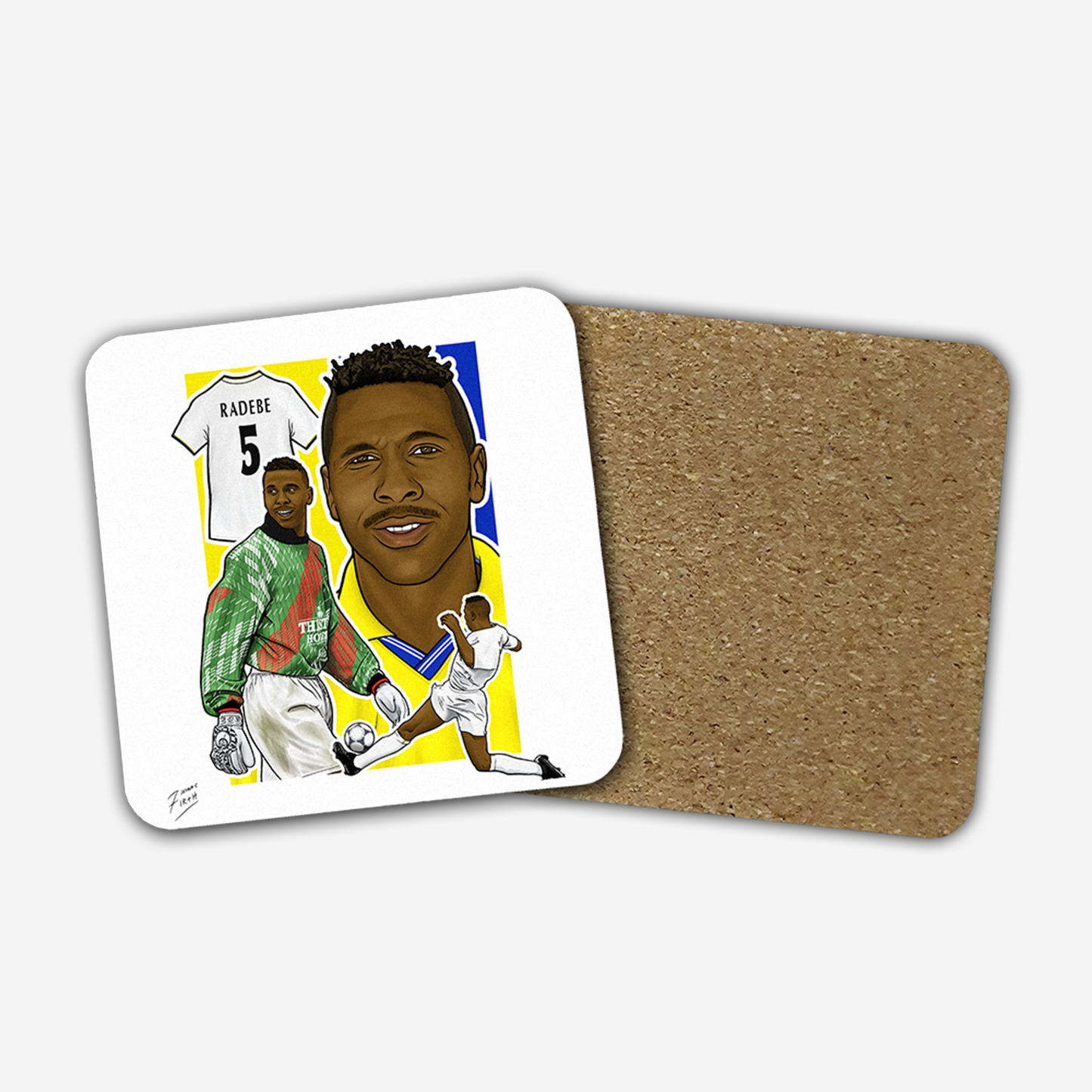 Lucas Radebe Leeds Legend Memorabilia Hand Sublimated Football Coaster