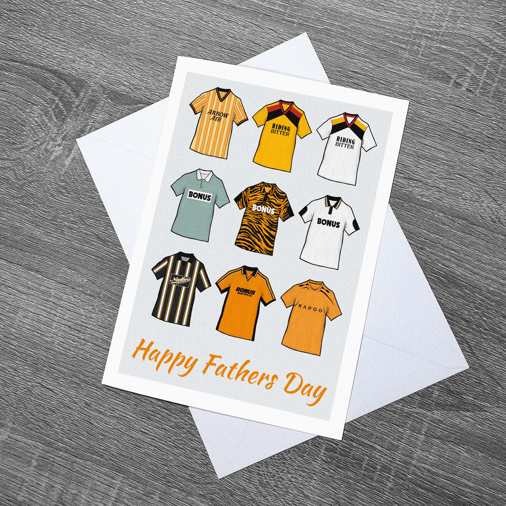 Hull City Football Retro Fathers Day Card 