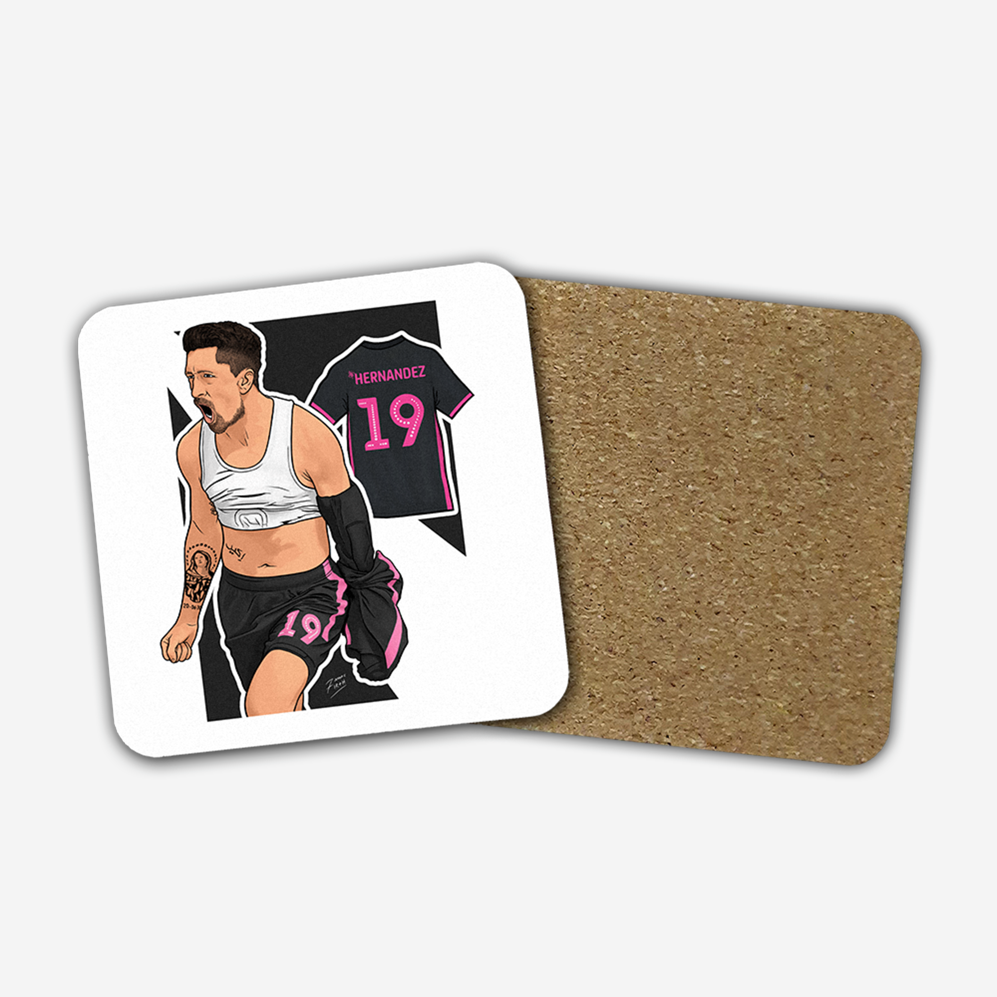 Pablo Hernández Leeds Legend Memorabilia Hand Sublimated Football Coaster