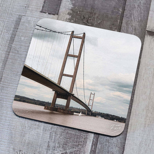 Coaster / Beer mat of the Humber Bridge from Barton-Upon-Humber, Northern Lincolnshire