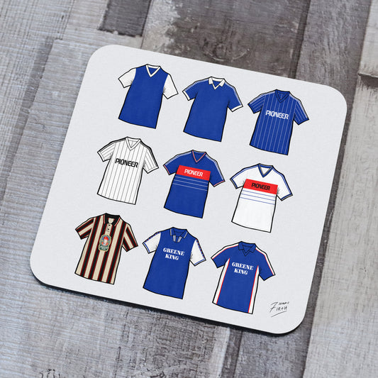 Ipswich Town Football Club inspired themed football coaster which honours the historical jerseys of the club