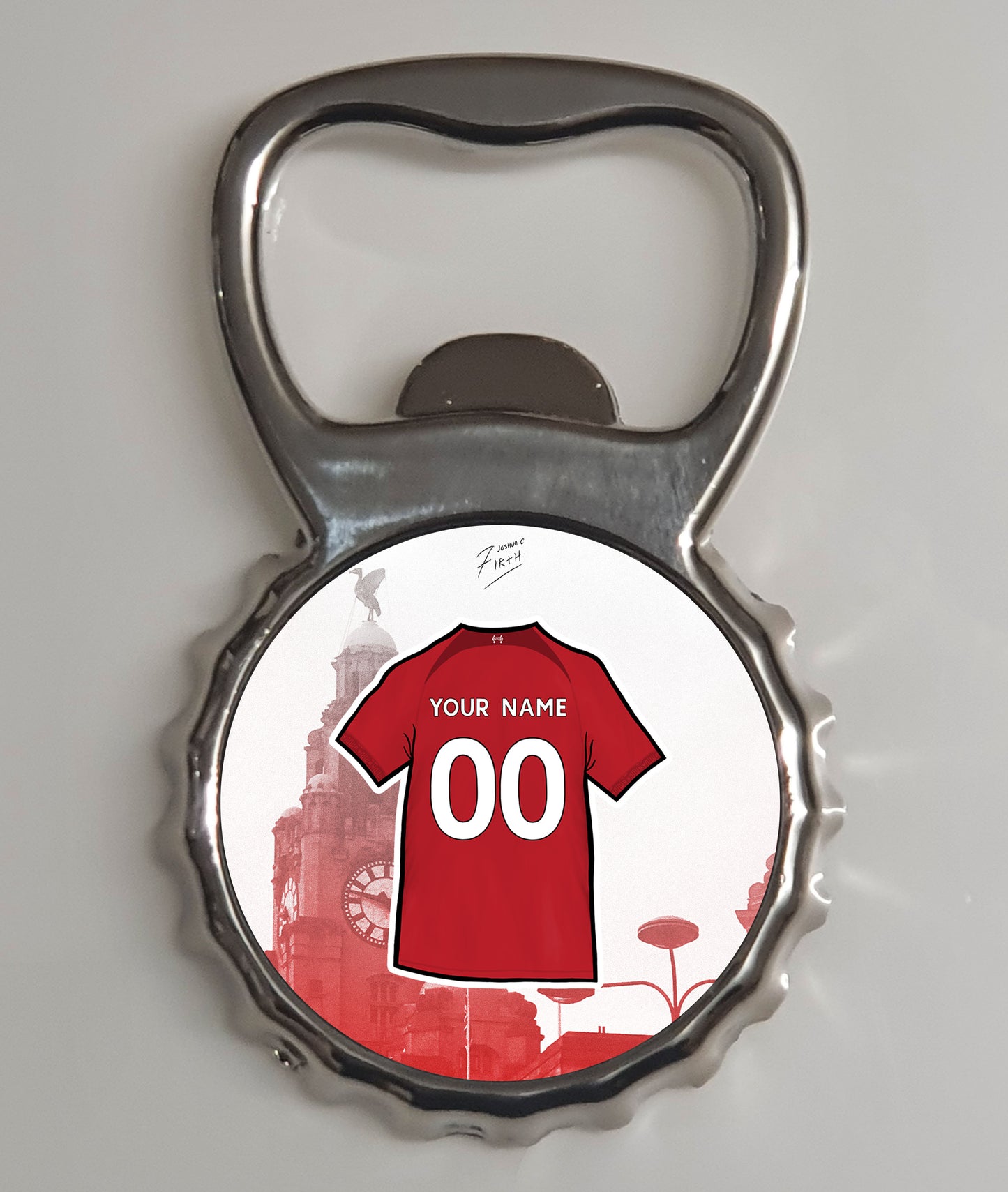 Personalised Liverpool Home Shirt 2022/23 Memorabilia Metal Bottle Opener Fridge Magnet