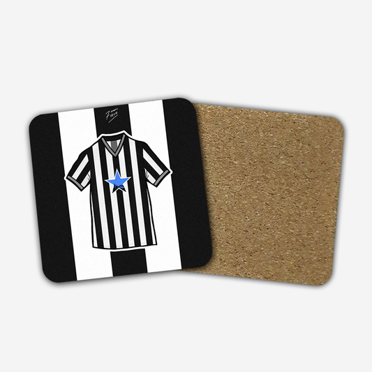 Newcastle 1983-86 Home Shirt Memorabilia Hand Sublimated Football Coaster
