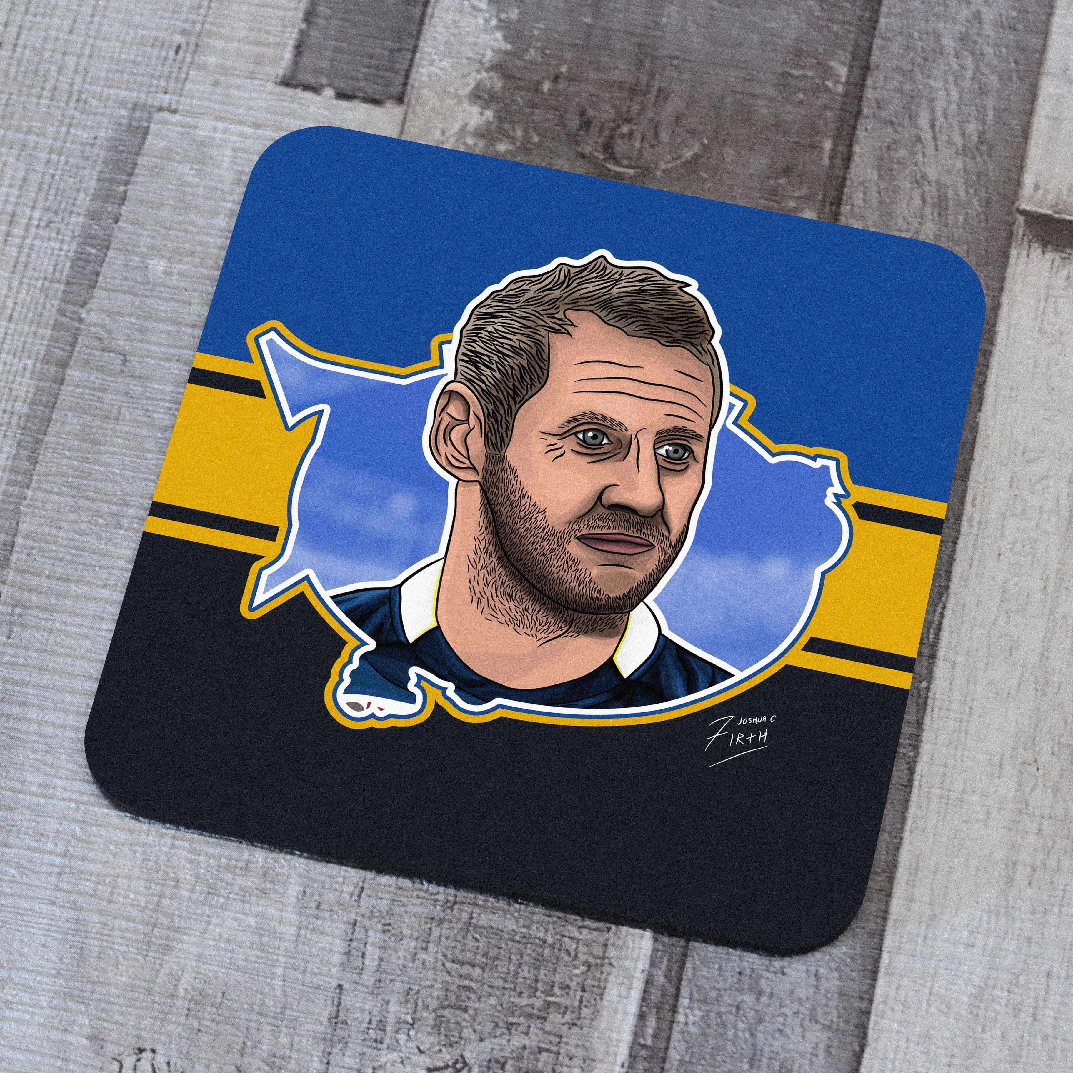 Rob Burrow Leeds Legend Memorabilia Hand Sublimated Rugby League Coaster