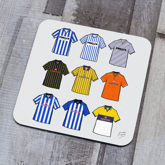 Sheff Wed Retro Shirts Memorabilia Hand Sublimated Football Coaster
