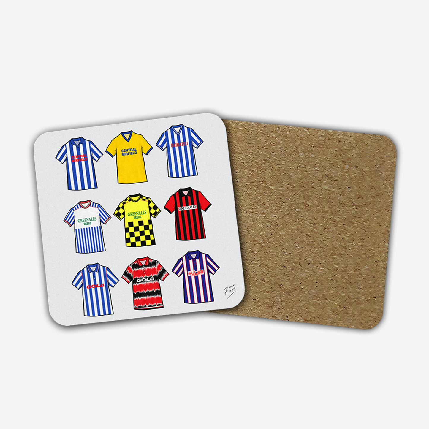 Huddersfield Retro Shirts Memorabilia Hand Sublimated Football Coaster