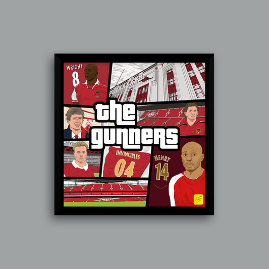 Arsenal themed football poster in a Grand Theft Auto style