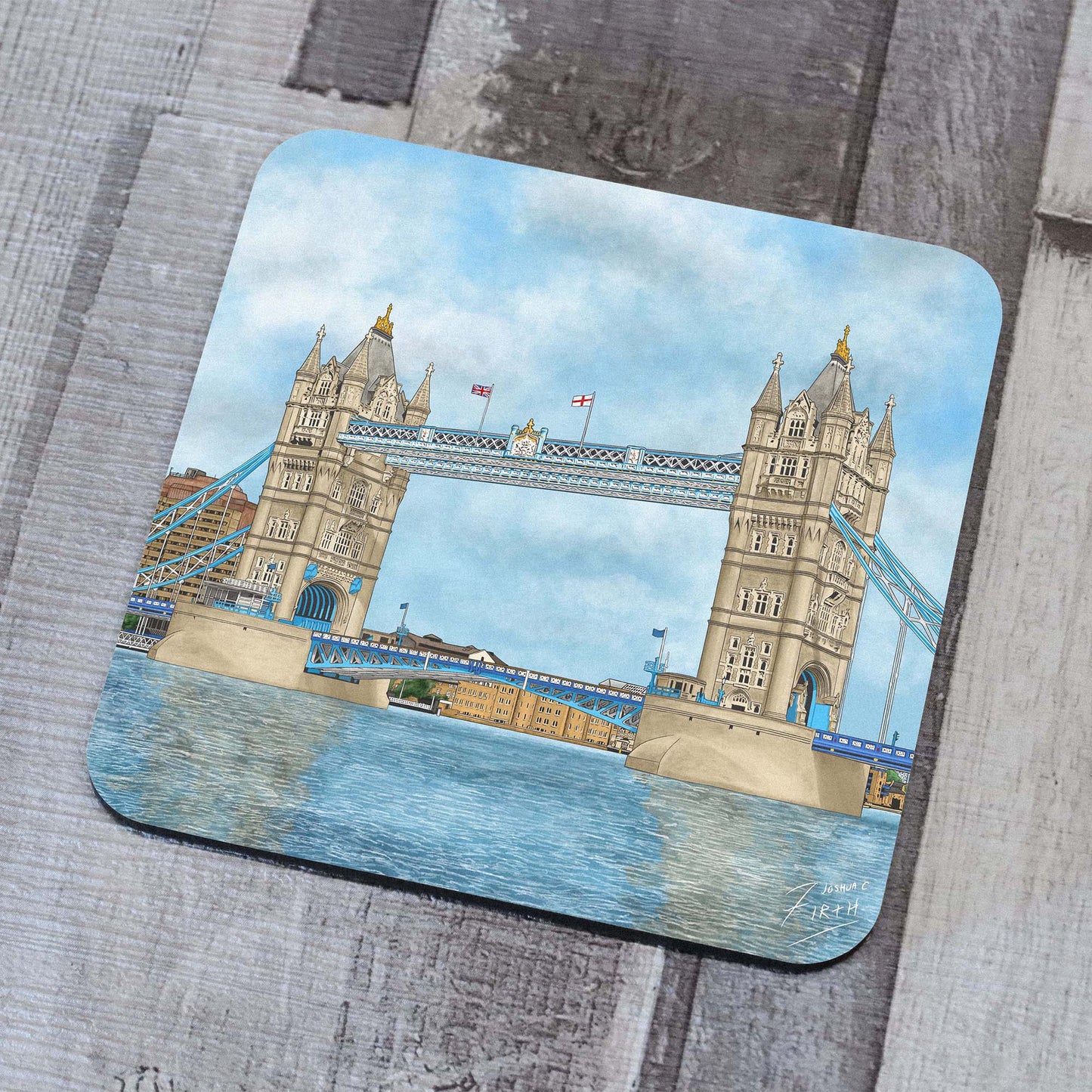 Tower Bridge London Artwork Illustrated Coaster