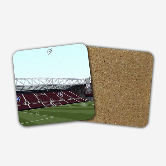 Tynecastle Park Stadium Memorabilia Hand Sublimated Football Coaster