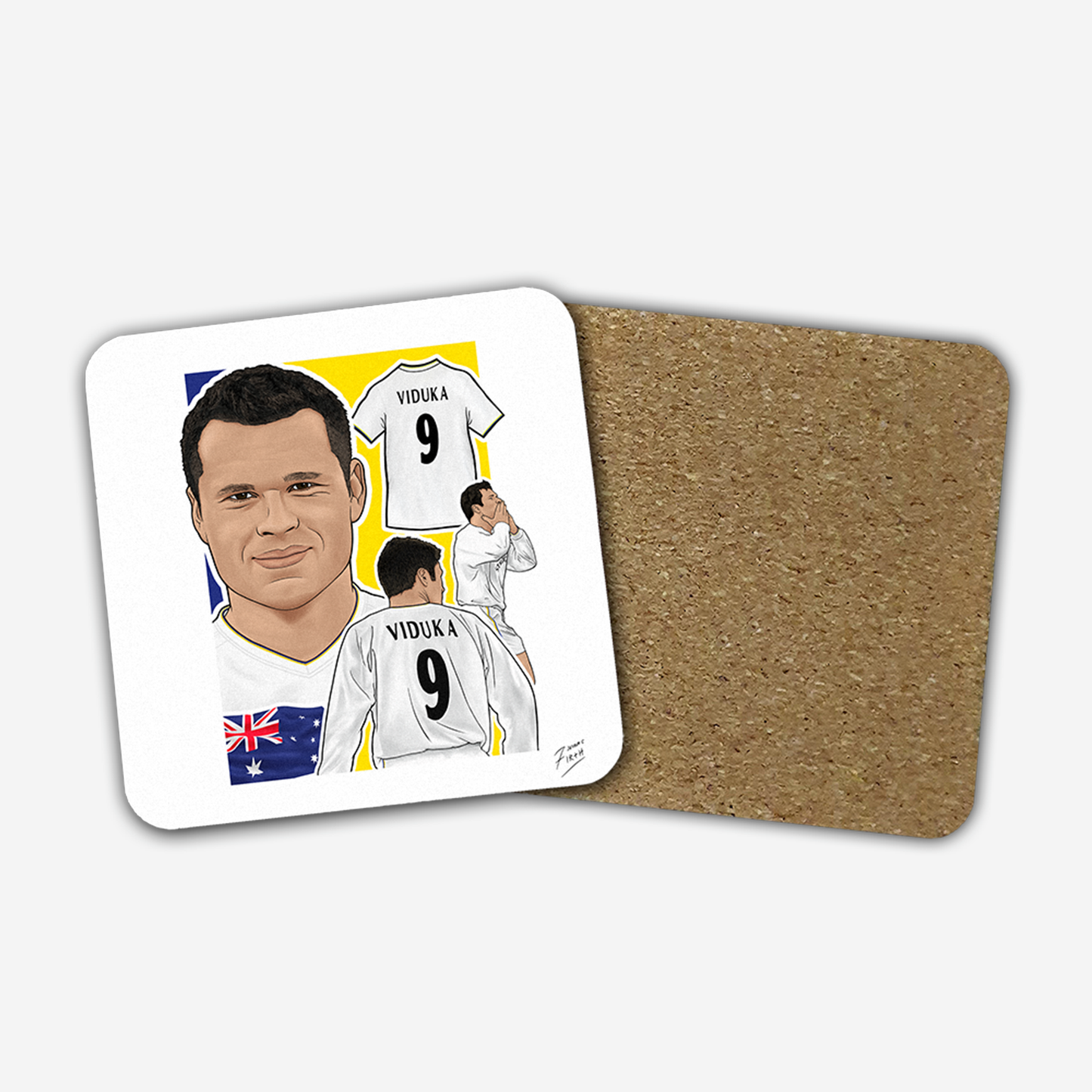 Mark Viduka Leeds Legend Memorabilia Hand Sublimated Football Coaster