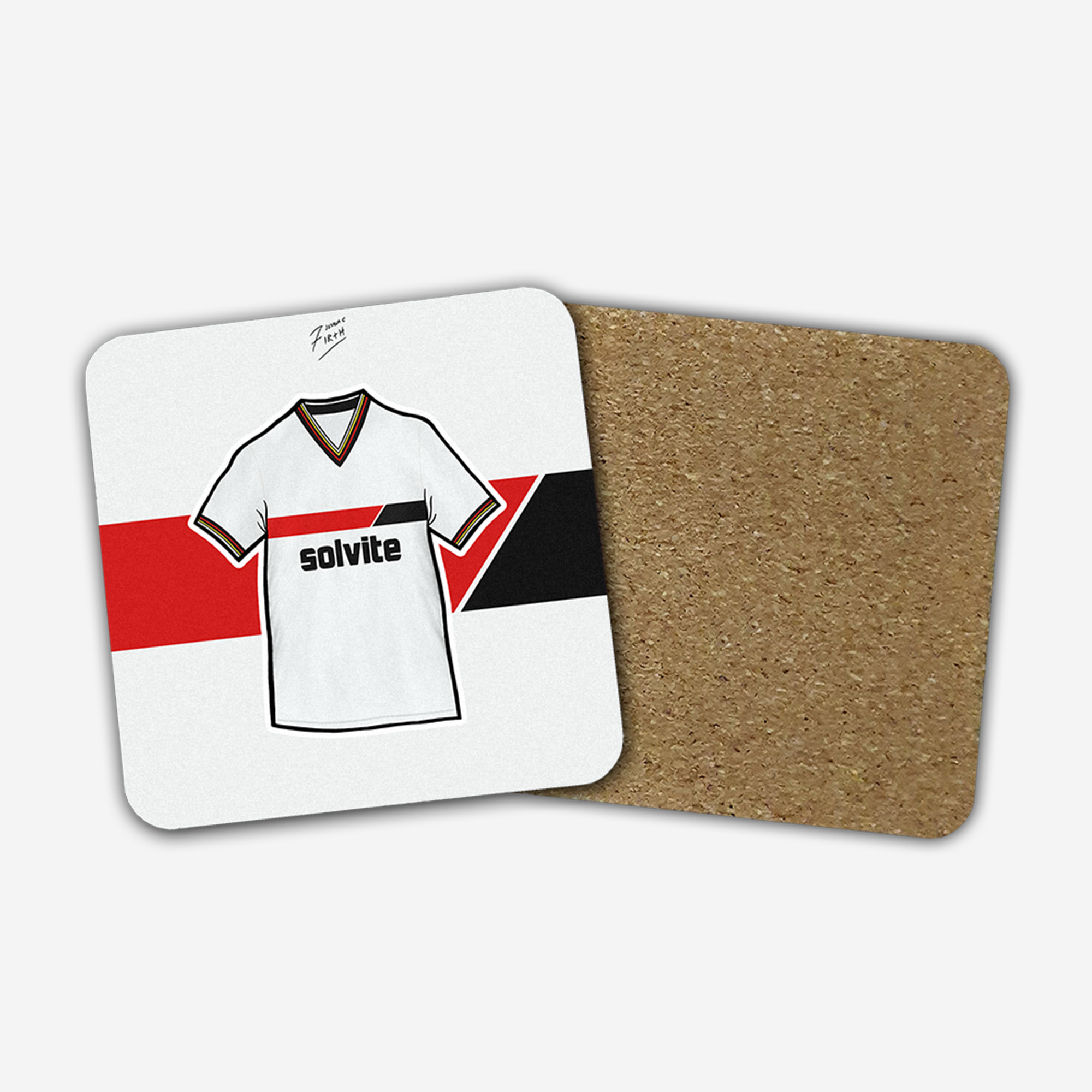 Watford 1985-88 Away Shirt Memorabilia Hand Sublimated Football Coaster
