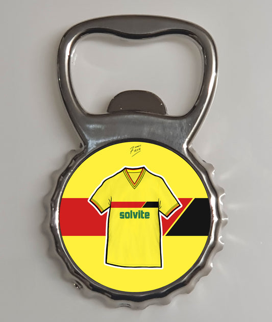 Watford 1985-88 Home Shirt Memorabilia Metal Bottle Opener Fridge Magnet