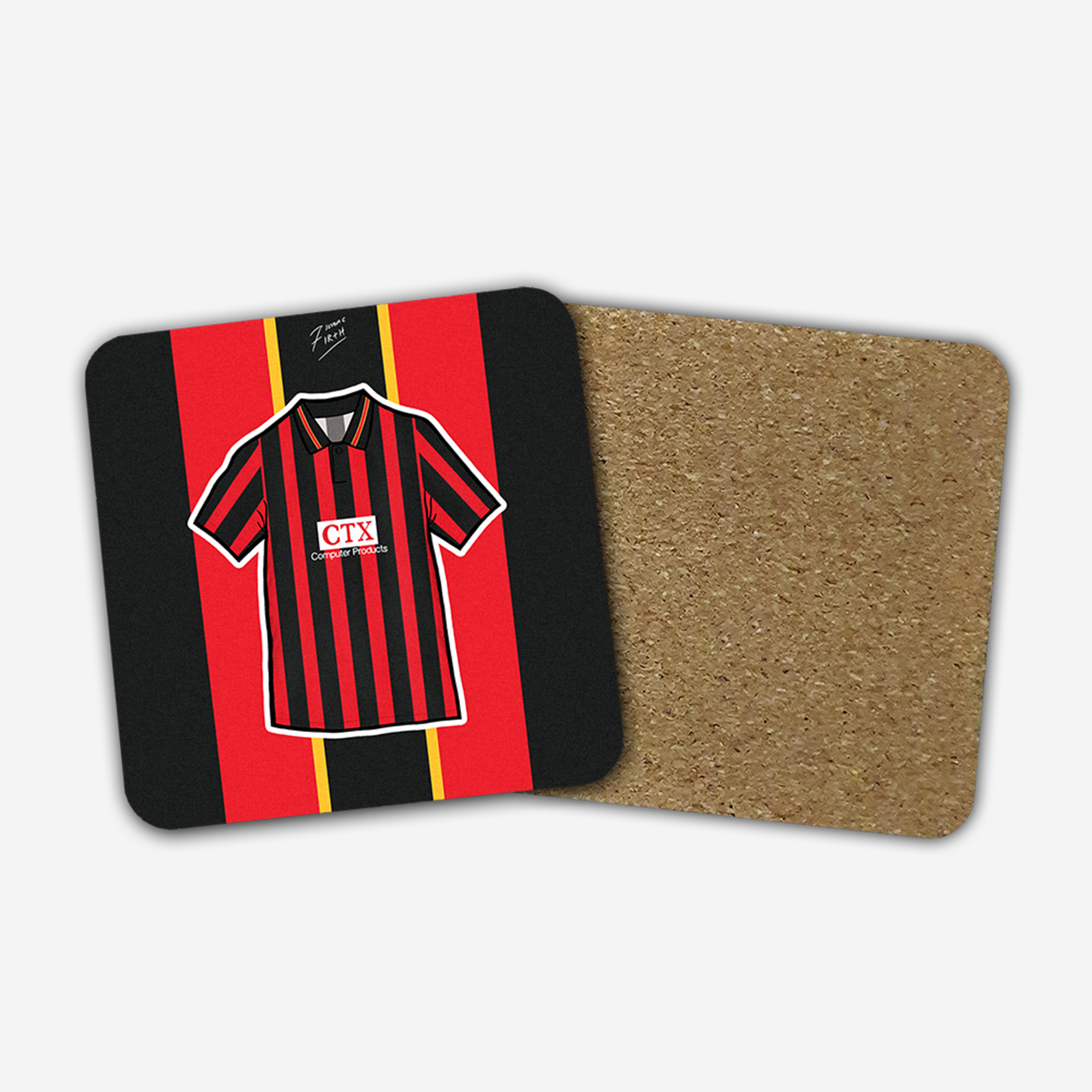 Watford 1996/97 Away Shirt Memorabilia Hand Sublimated Football Coaster