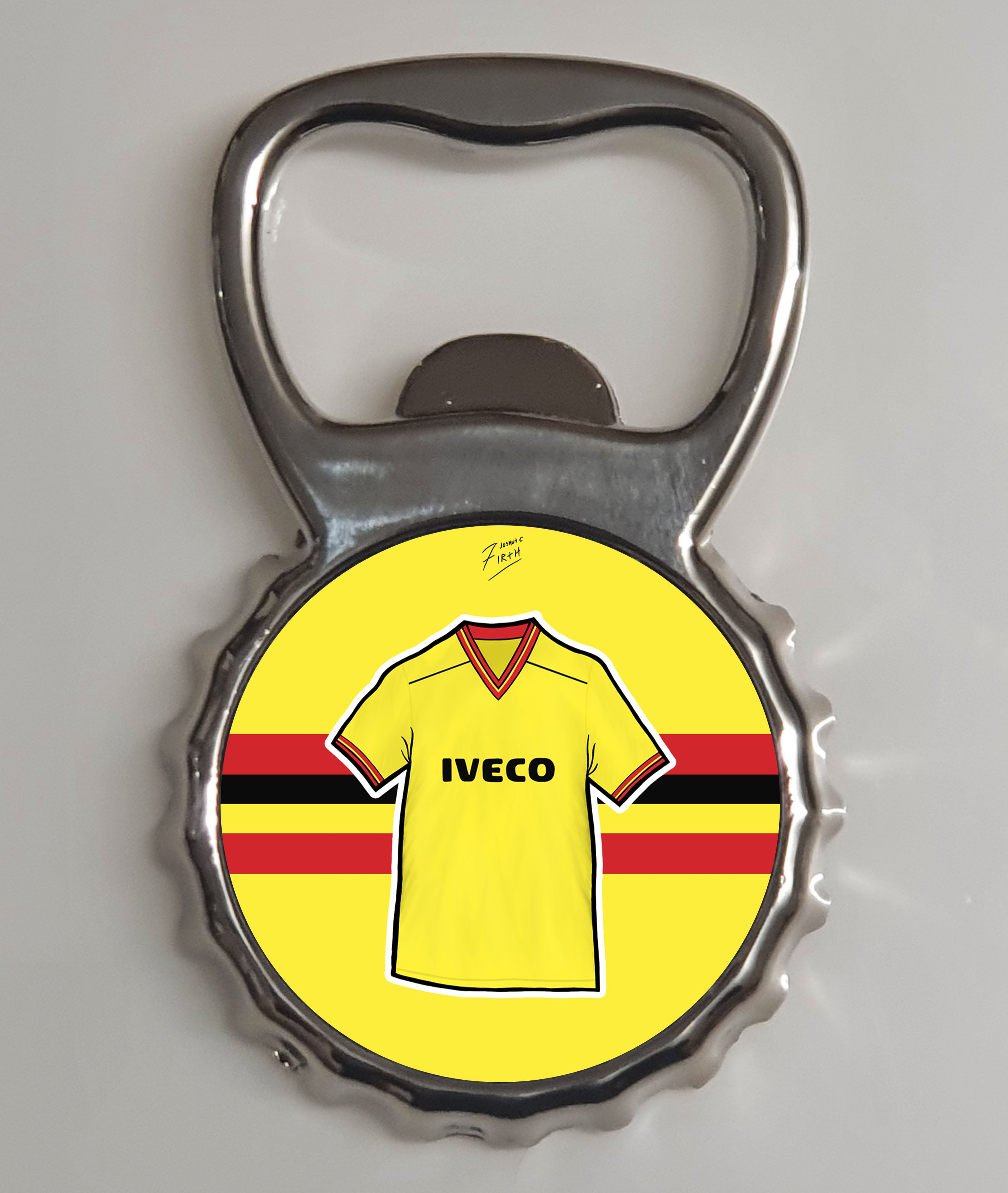 Watford 1982-85 Home Shirt Memorabilia Metal Bottle Opener Fridge Magnet