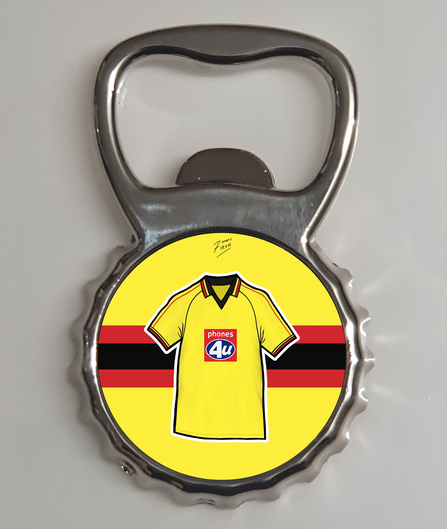 Watford 1999-01 Home Shirt Memorabilia Metal Bottle Opener Fridge Magnet