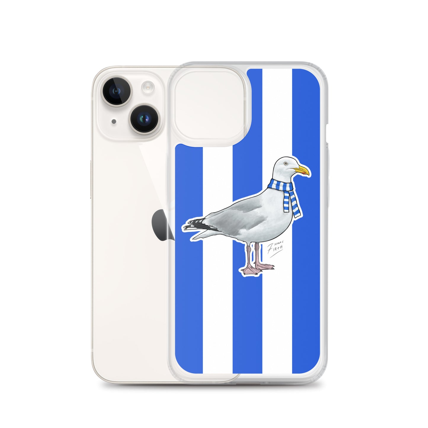 Brighton Themed Seagull Football Clear Case for iPhone