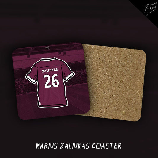 Marius Zaliukas 2012 Memorabilia Hand Sublimated Football Coaster