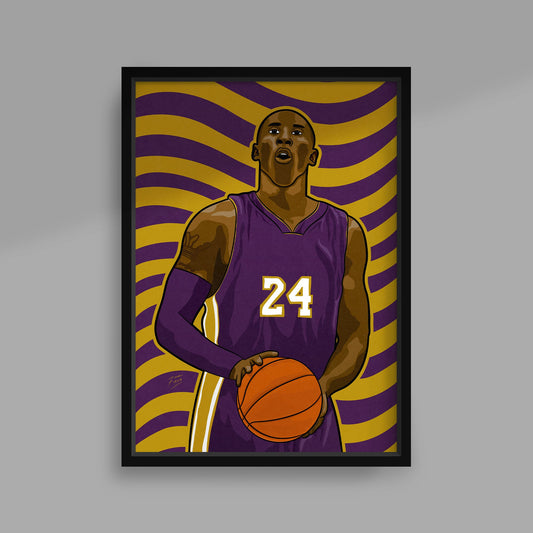 Kobe Bryant Handmade Illustrated Basketball Poster Print A4