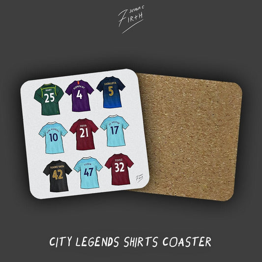 City Legends Shirts Memorabilia Hand Sublimated Football Coaster