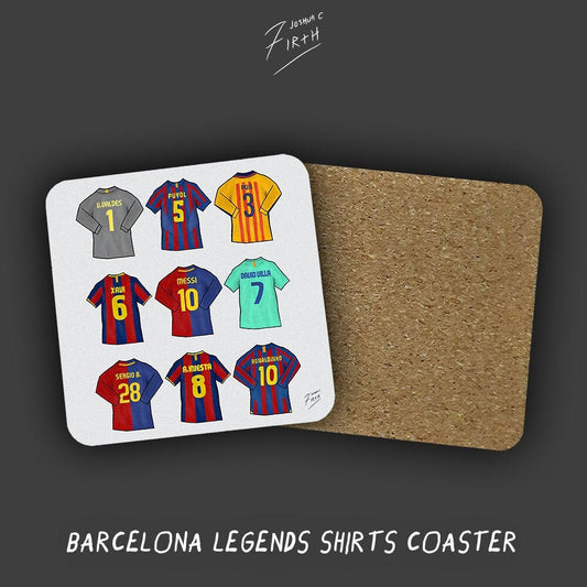 Barcelona Legends Shirts Memorabilia Hand Sublimated Football Coaster