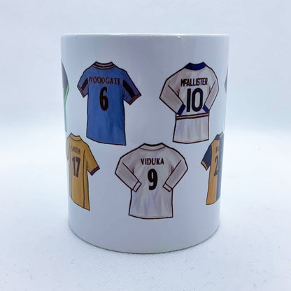 Leeds Legends 90s/00s Shirts Handmade Ceramic Football Mug