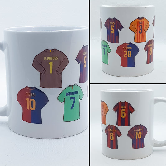 Barcelona Legends Shirts Handmade Ceramic Football Mug